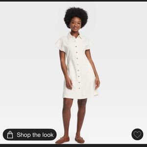Universal Thread White Button-Up Mini Dress